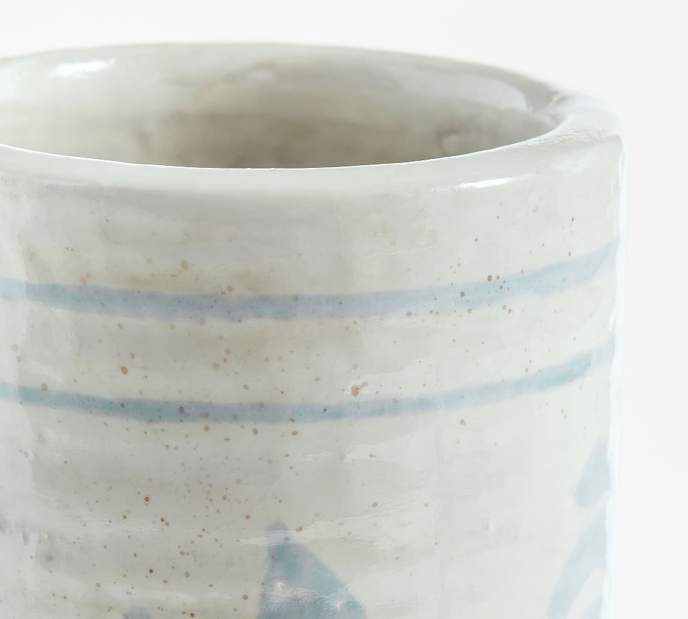 Chambray Patterned Handcrafted Ceramic Vases | Pottery Barn (US)