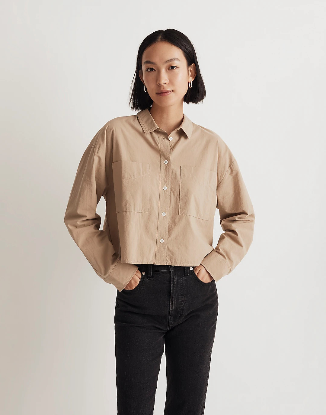 The Signature Poplin Crop Shirt | Madewell