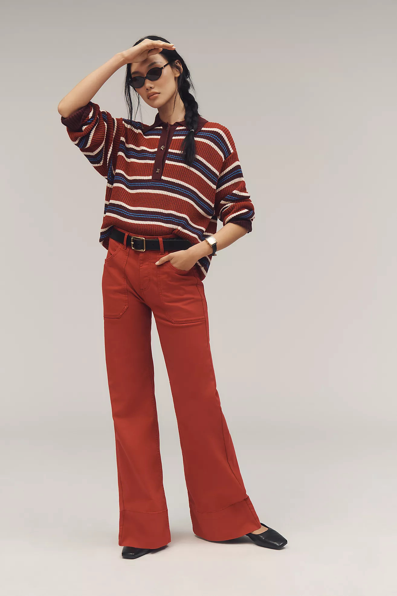 The Rylan Relaxed High-Rise Flare Pants by Pilcro | Anthropologie (US)
