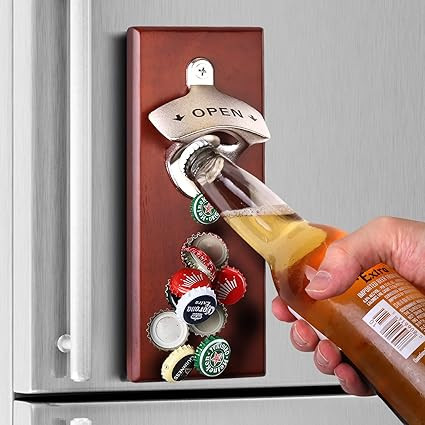 Gifts for Men Dad, Magnetic Bottle Opener - Wall Mounted Beer Opener with Auto-Catch Function - R... | Amazon (US)