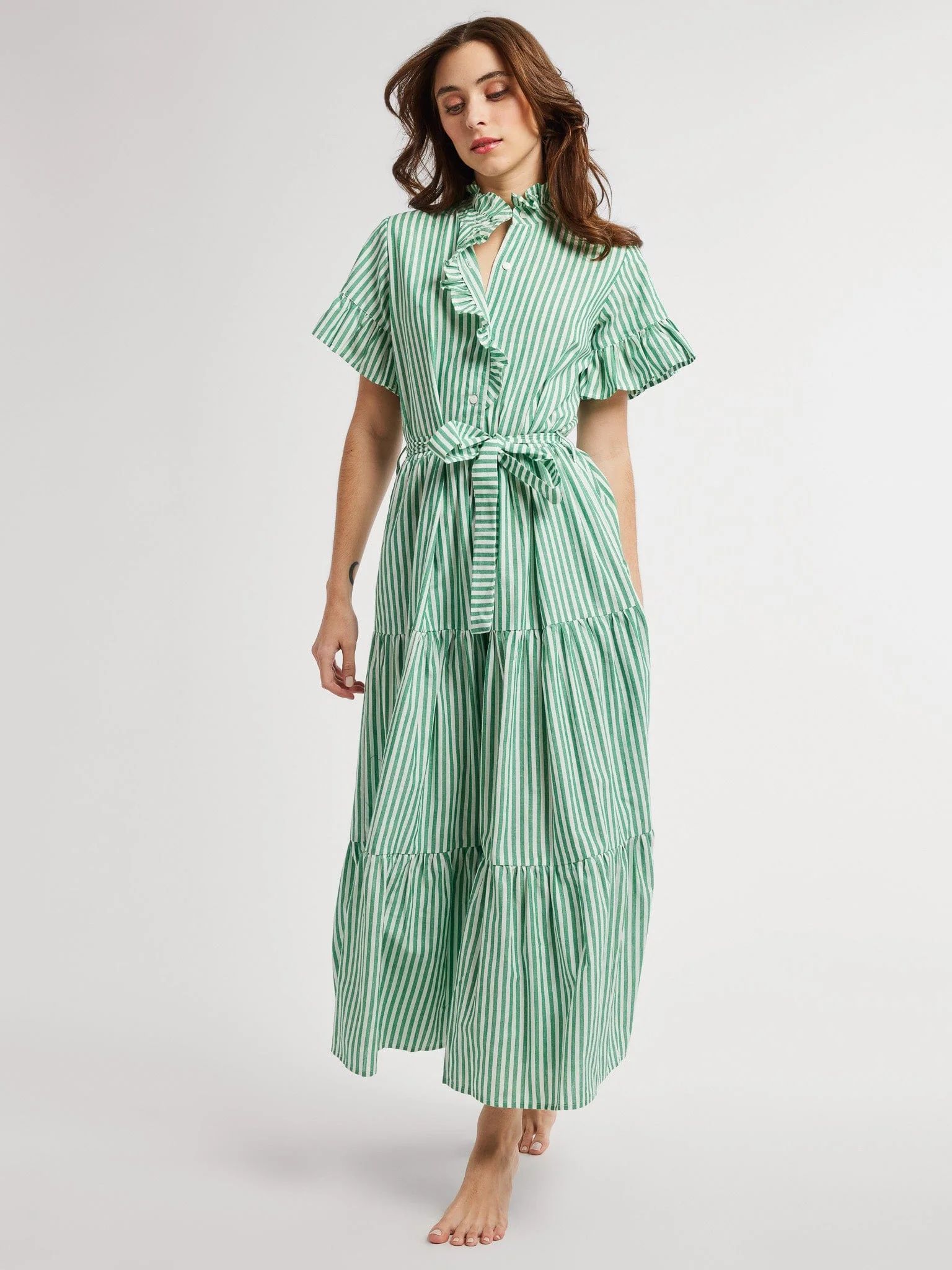 Victoria Dress in Kelly Stripe | Mille