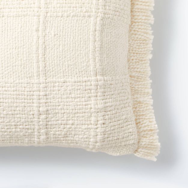 Woven Plaid Throw Pillow White - Threshold™ designed with Studio McGee | Target