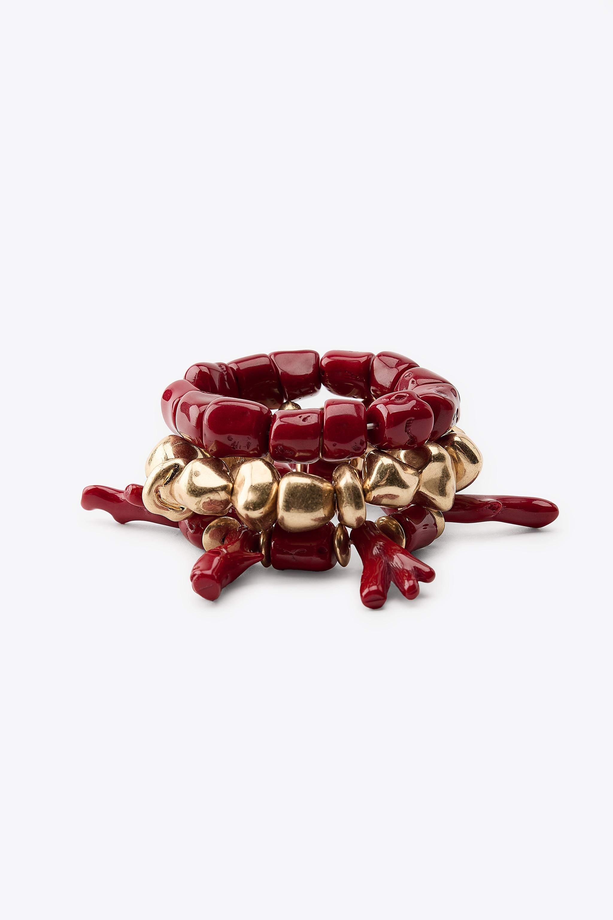PACK OF 3 CORAL STRETCH BRACELETS | Zara US