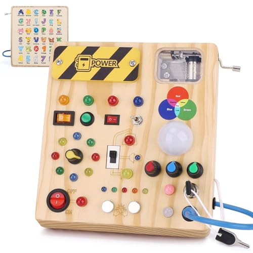 Sumsoltic Toddler Busy Board,Montessori Toys for 1-3 Year Old Boys,Sensory Travel Toys,Preschool Learning Activities,Christmas & Birthday Gift for Toddler (Busy Board v4) | Amazon (US)