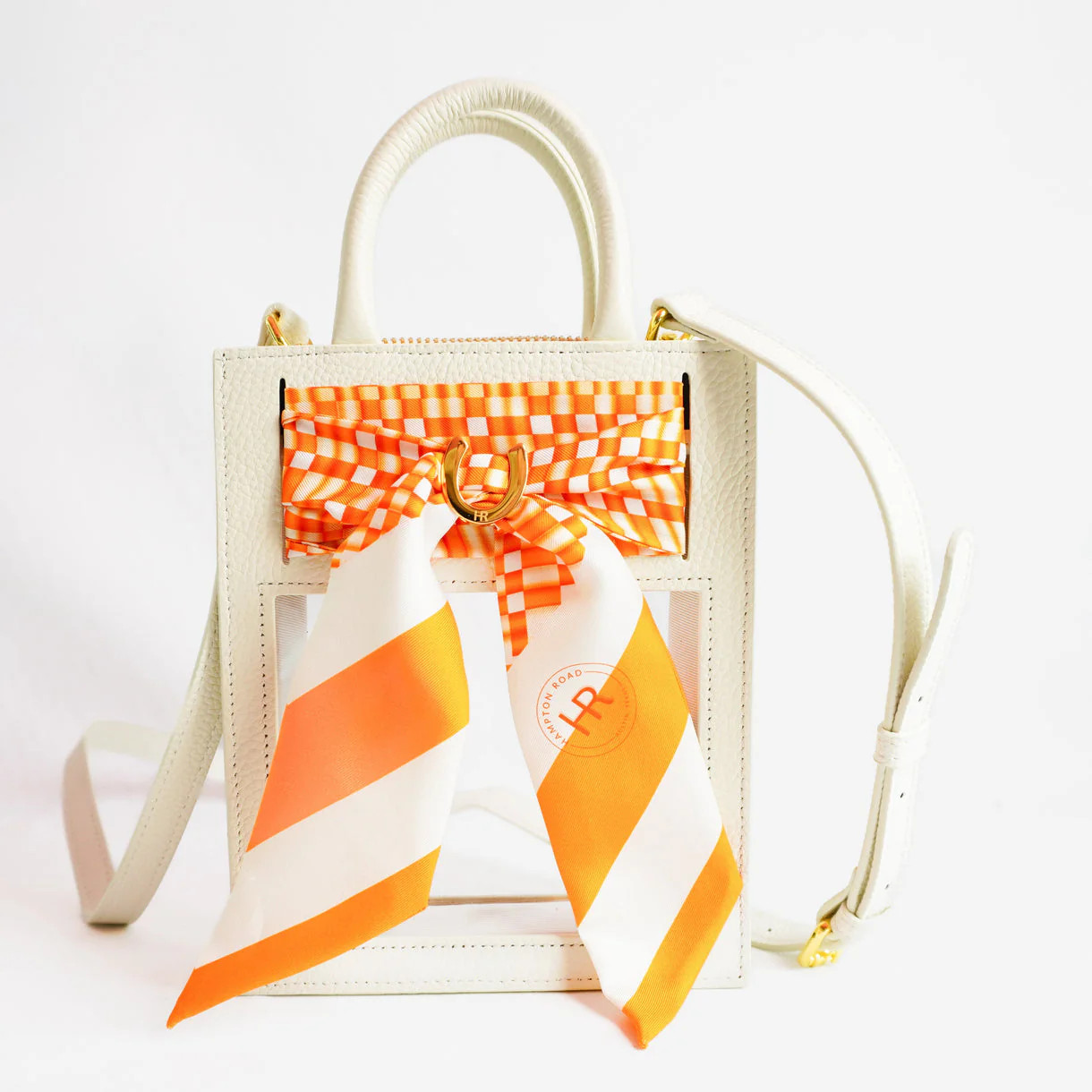 Mini Calista Clear + Checkerboard + Stadium Bag - Oyster | Lilla & Beth