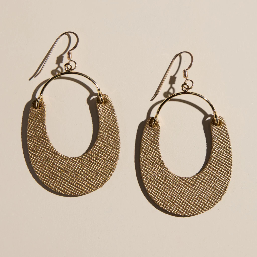 Antique Brass Nadias | Nickel and Suede