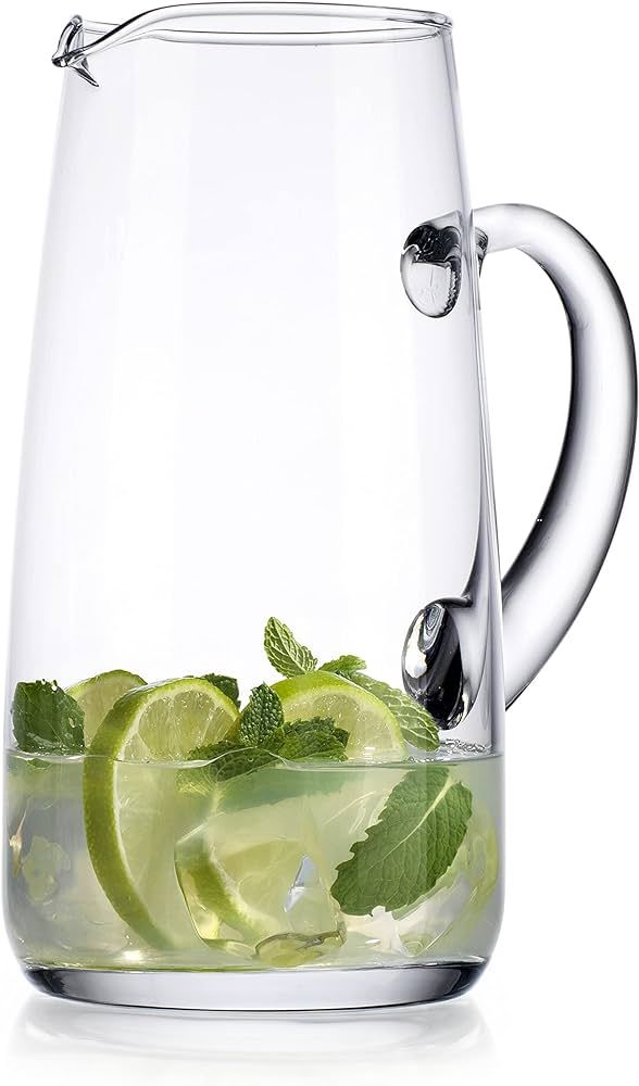 Glass Water Pitcher with Spout – 53 Oz Elegant Serving Carafe for Water, Juice, Sangria, Lemona... | Amazon (US)