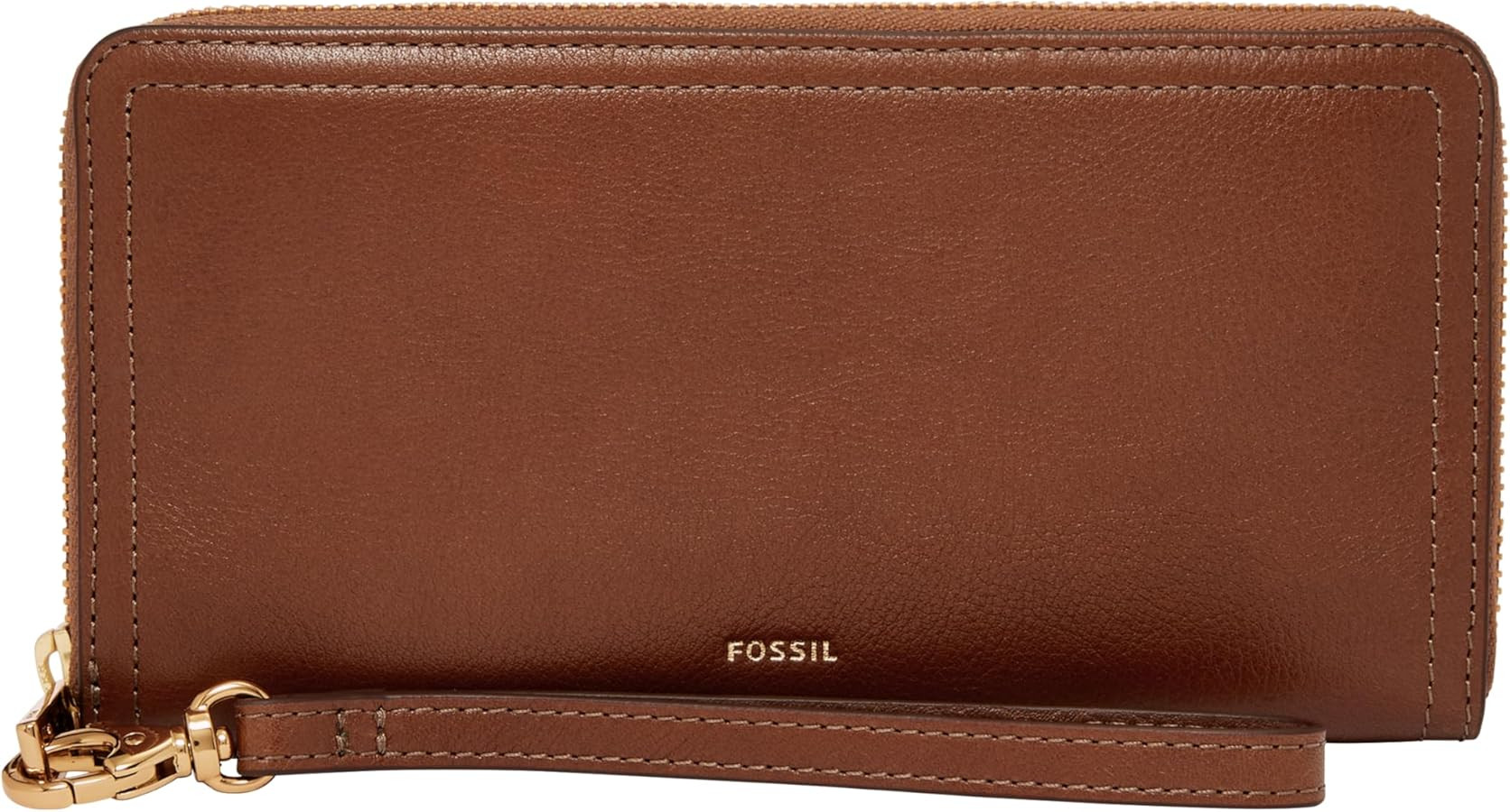 Fossil Women's Logan Leather RFID-Blocking Zip Around Clutch Wallet with Wristlet Strap for Women | Amazon (US)