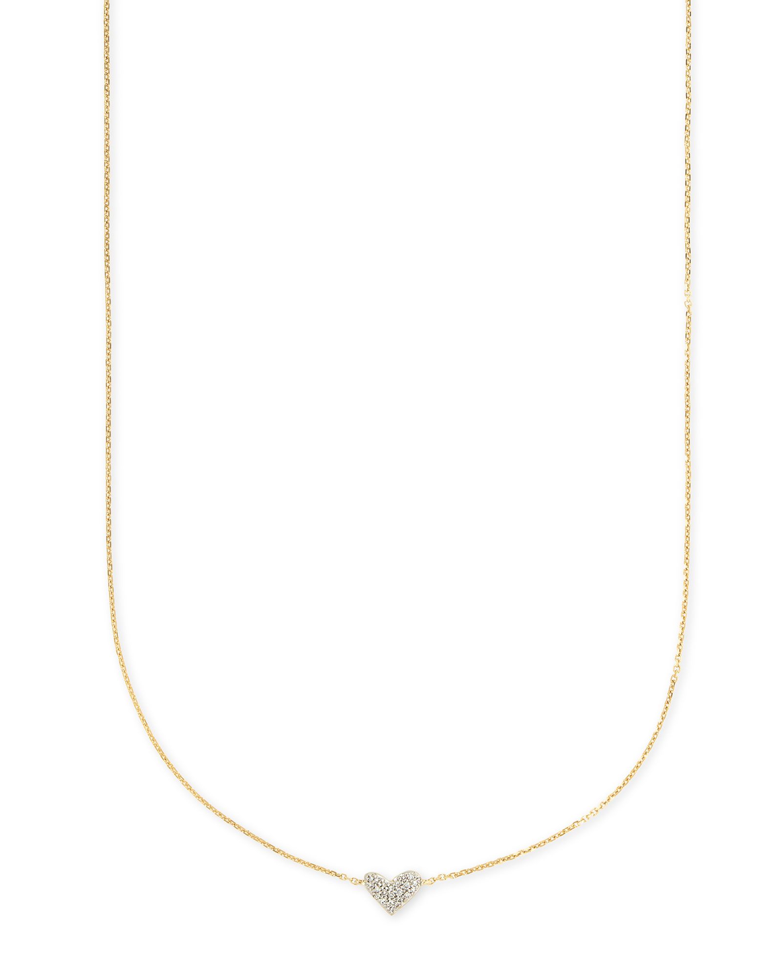 Heart 14k Yellow Gold Pendant Necklace in White Diamonds | Kendra Scott | Kendra Scott