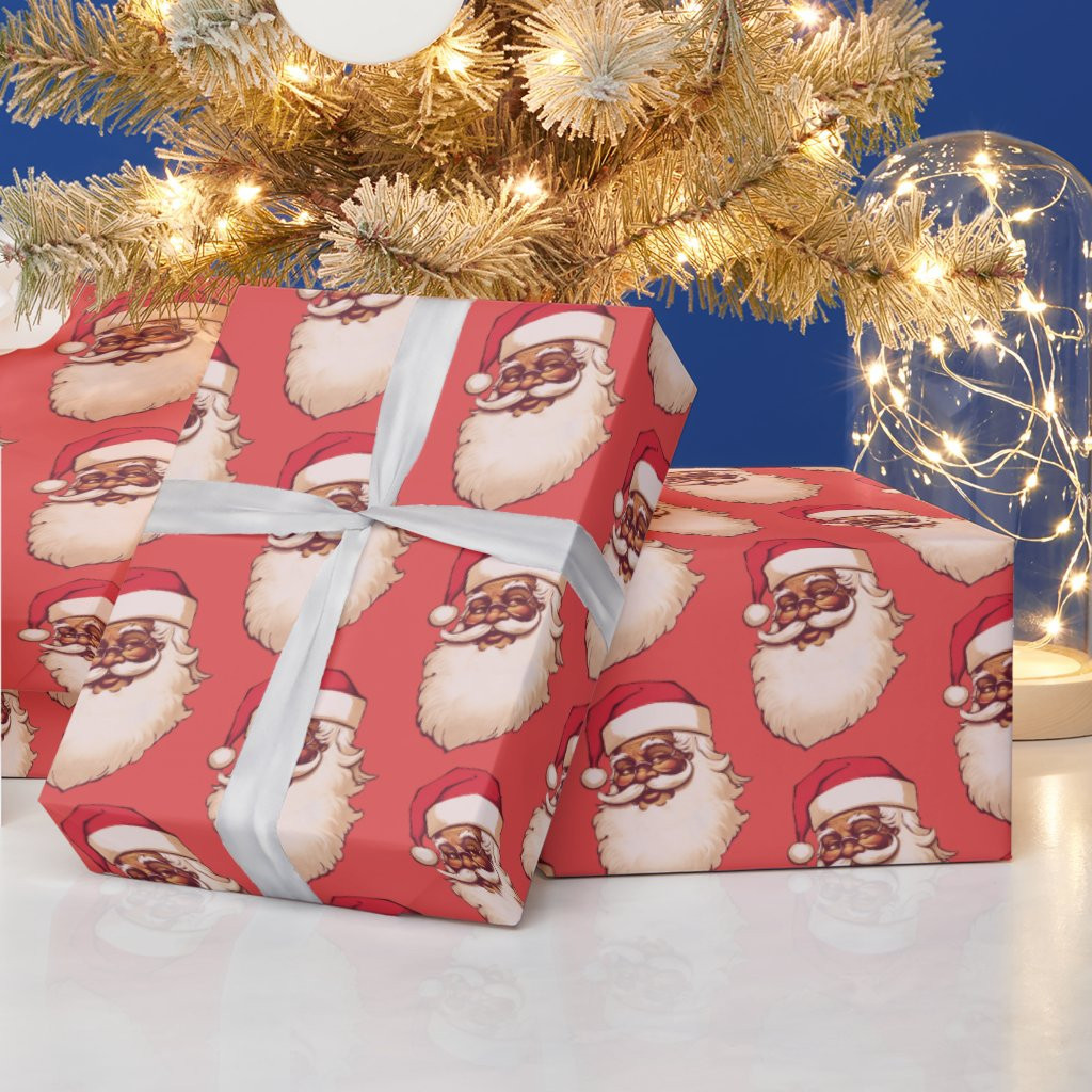 Retro African American Black Santa face Christmas | Zazzle