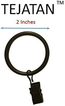 TEJATAN - 2 Inch - Set of 40 - Metal Curtain Rings with Clips and Eyelets - TEJATAN (Also Known a... | Amazon (US)