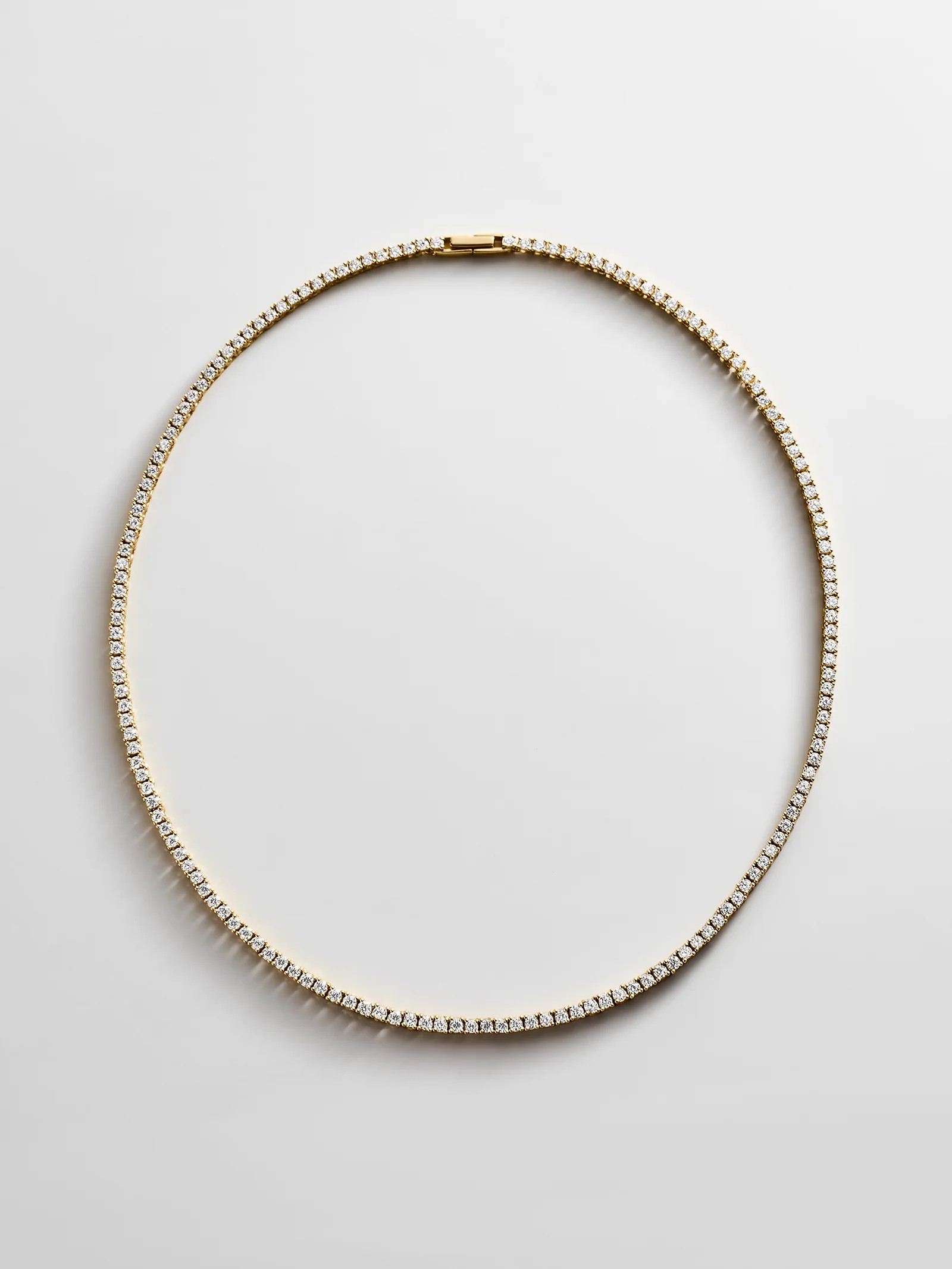 Billie 18K Gold Tennis Necklace - 18K Gold Plated Sterling Silver | BaubleBar