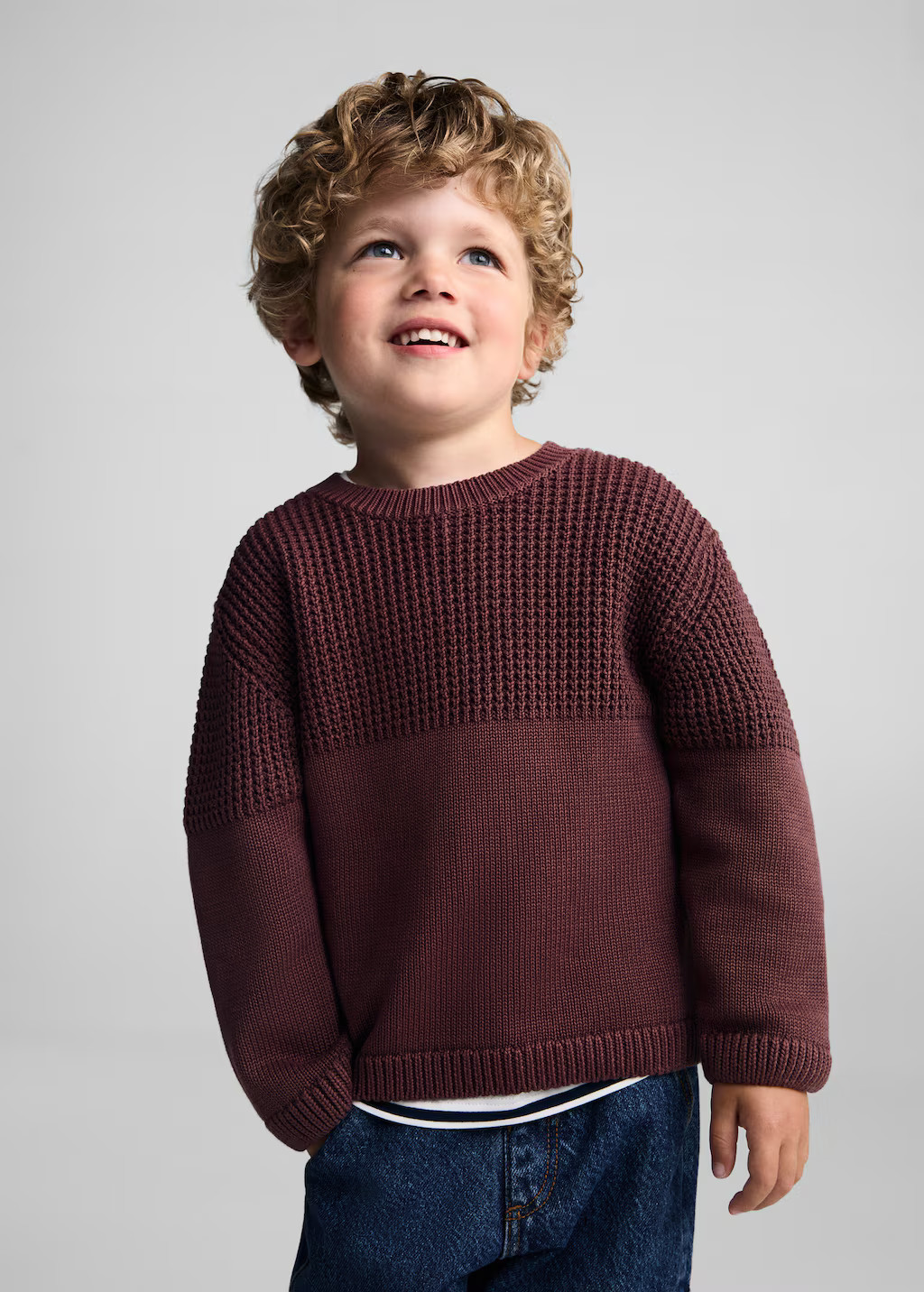 Contrasting knit sweater | MANGO (US)