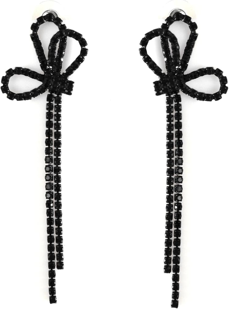 Bow Chandelier Earrings for Women,Sparkly Earrings Dangle Dangling Earring Crystal Rhinestone Dro... | Amazon (US)