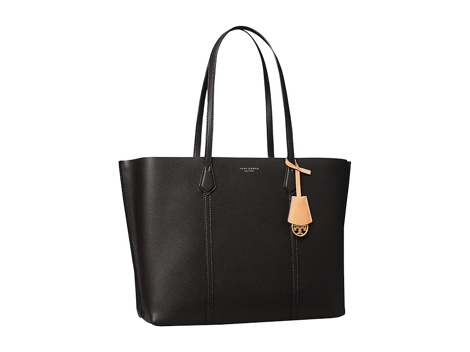 Tory Burch Perry Triple-Compartment Tote (Black 2) Tote Handbags | Zappos