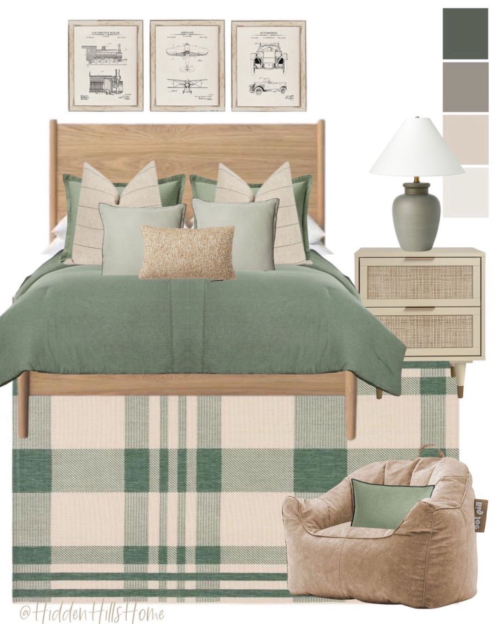 Boys bedroom mood board, plaid rug, green boys bedding, boys bed, bedroom for teen boys #teen


#LTKHome #LTKSaleAlert #LTKKids