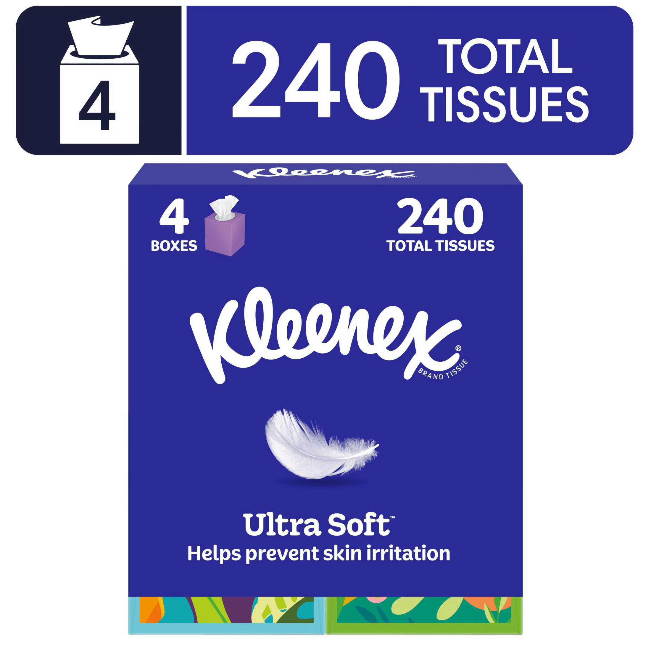 Kleenex Ultra Soft Facial Tissues 4 Cube Boxes (240 Total Tissues) | Walmart (US)