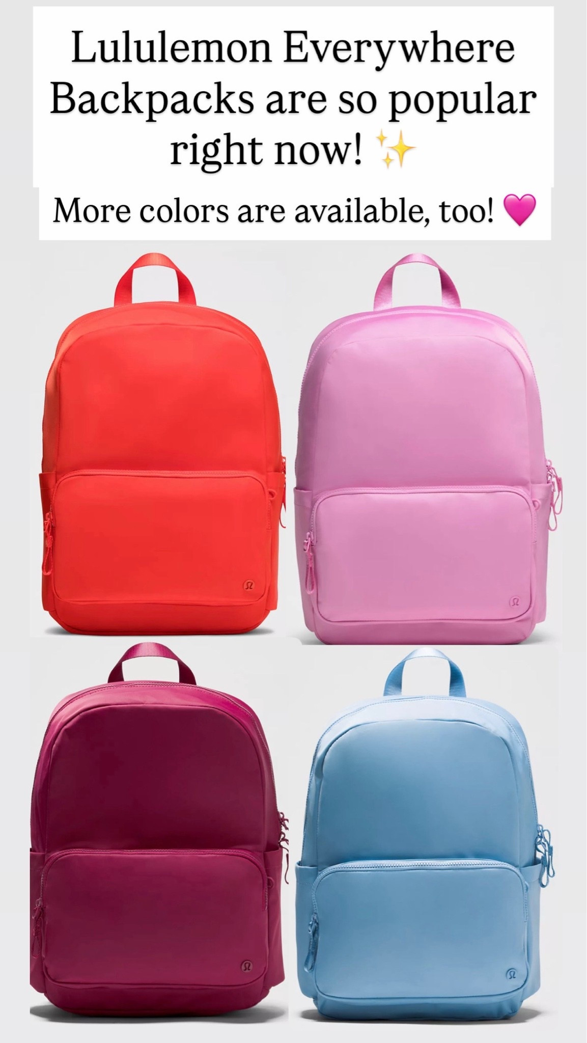 Lululemon backpacks for kids are so popular right now! So many fun color options!!

#LTKKids