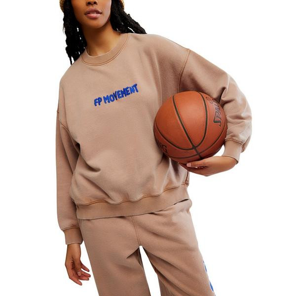 Women's FP Movement All Star Embroidered Logo Crewneck Sweatshirt Medium Twig | Scheels Sports