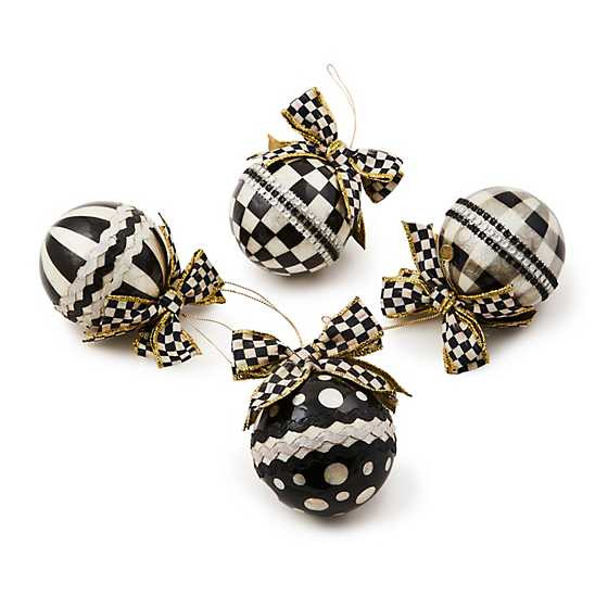 Courtly Rickrack Capiz Ornaments, Set of 4 | MacKenzie-Childs