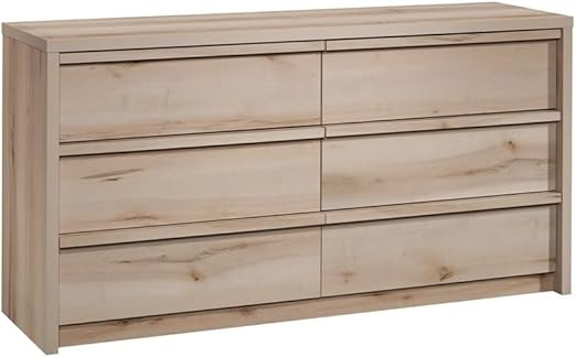 Sauder Harvey Park 6-Drawer Bedroom Dresser in Pacific Maple, Pacific Maple Finish | Amazon (US)