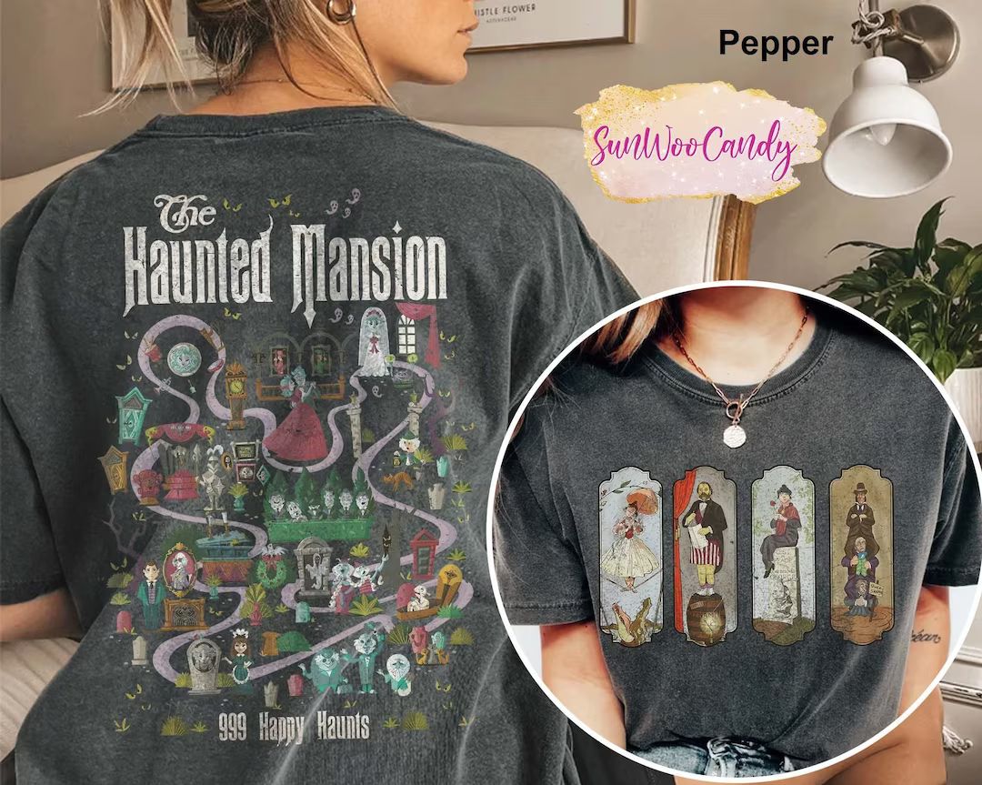 Haunted Mansion Shirt the Haunted Mansion Map Comfort Color - Etsy | Etsy (US)