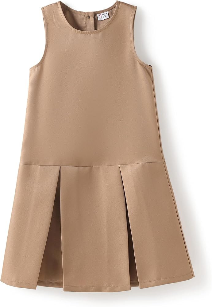 PATPAT Toddler Girl's School Uniform Sleeveless Plaid Preppy Pleated Hem Jumper Dress 2-12 Years | Amazon (US)