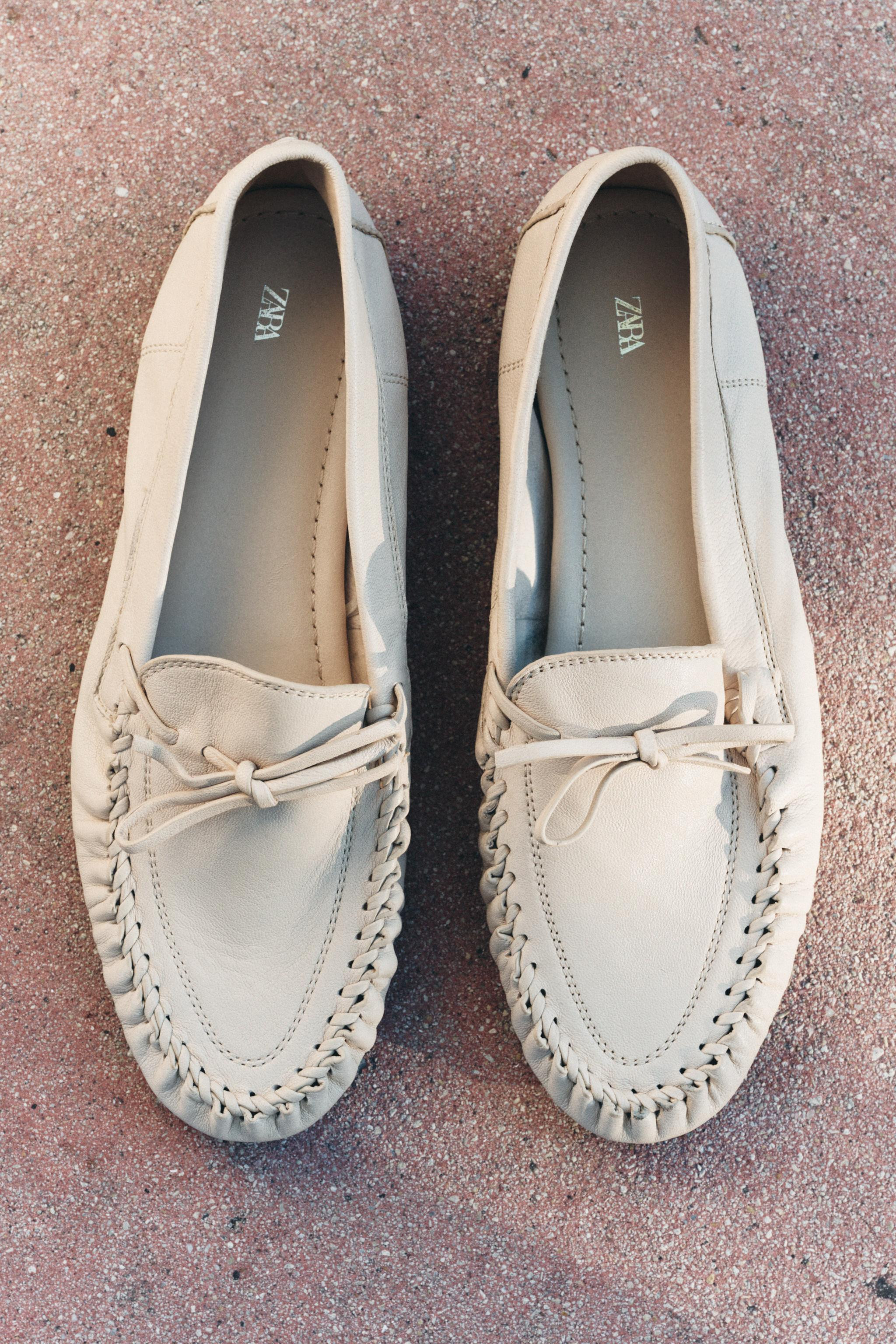 GATHERED SOFT LEATHER LOAFERS | Zara US