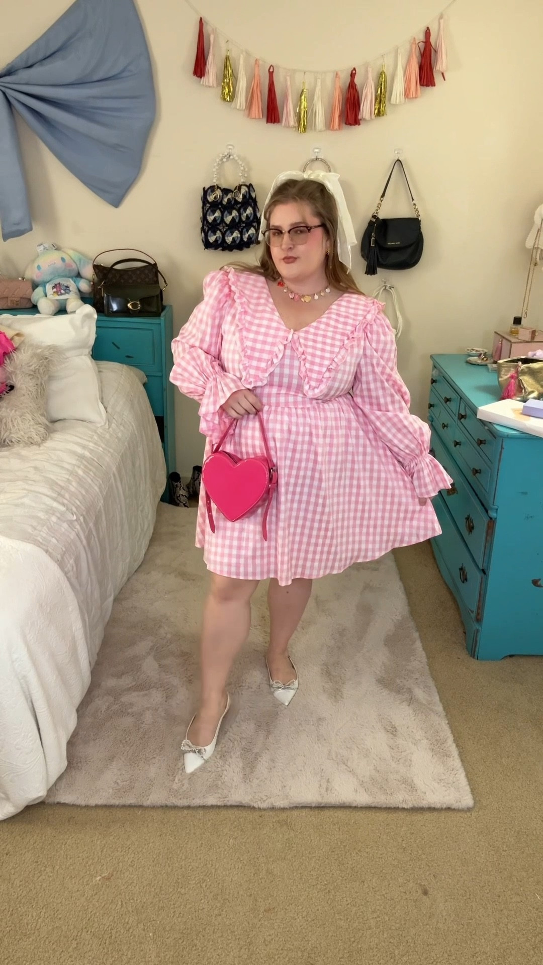 Day 7 of ten days of curvy Valentine's Day outfits 
💖 I love this pink gingham dress and the huge collar is so fun! • midsize & plus size outfit inspo from your fave size 16 fashion bestie

#LTKMidsize #LTKValentine #LTKPlusSize