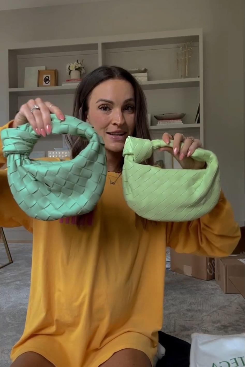 sharing my review of the bottega veneta mini jodie bag ($2500) vs amazon dupe ($47)! guess which one i’m keeping?! the amazon! 🩷 loving the pops of color for summer too! (part 2)

#LTKunder50 #LTKitbag #LTKstyletip