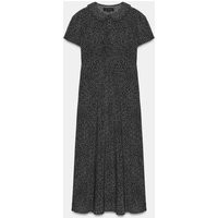 Zara - Zw Collection Polka Dot Midi Dress - Black / Ecru - Xl - Woman | Zara US