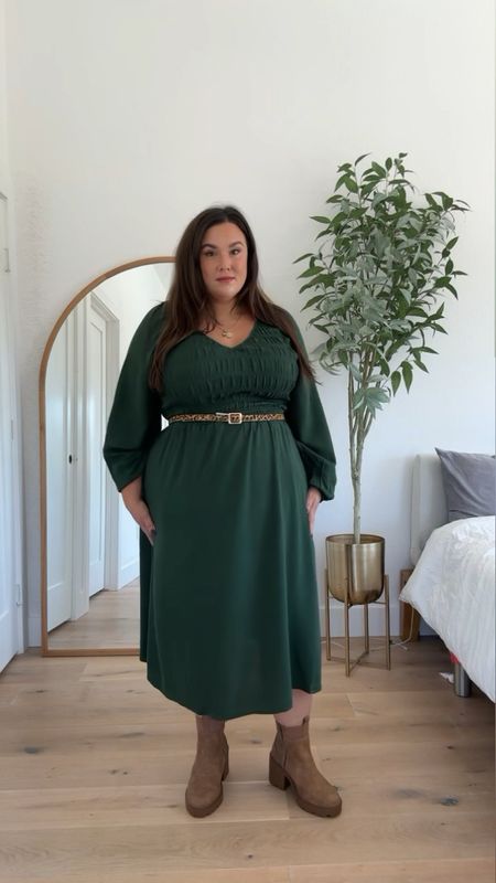 4 ways to style the $25 plus size dress that is the perfect fall dress or holiday dress! I’m wearing it in an XXL but it goes up to 4X! Here are the belts, boots and bags I wore with it including the bra! 

#LTKsalealert #LTKplussize #LTKfindsunder50