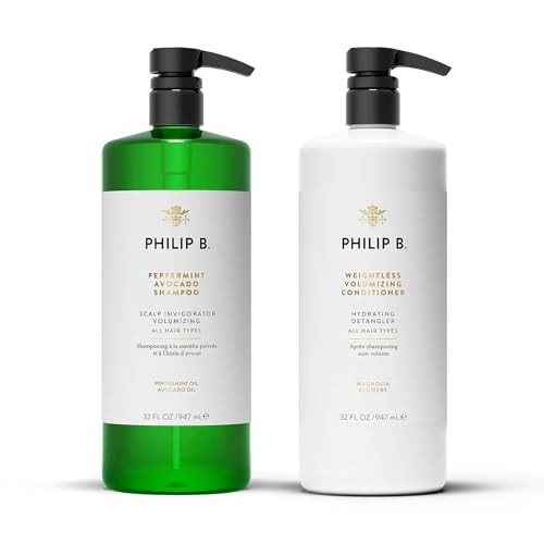 PHILIP B. Peppermint Avocado Shampoo 32 oz + Weightless Volumizing Conditioner 32 oz, Shampoo and Conditioner Set | Amazon (US)