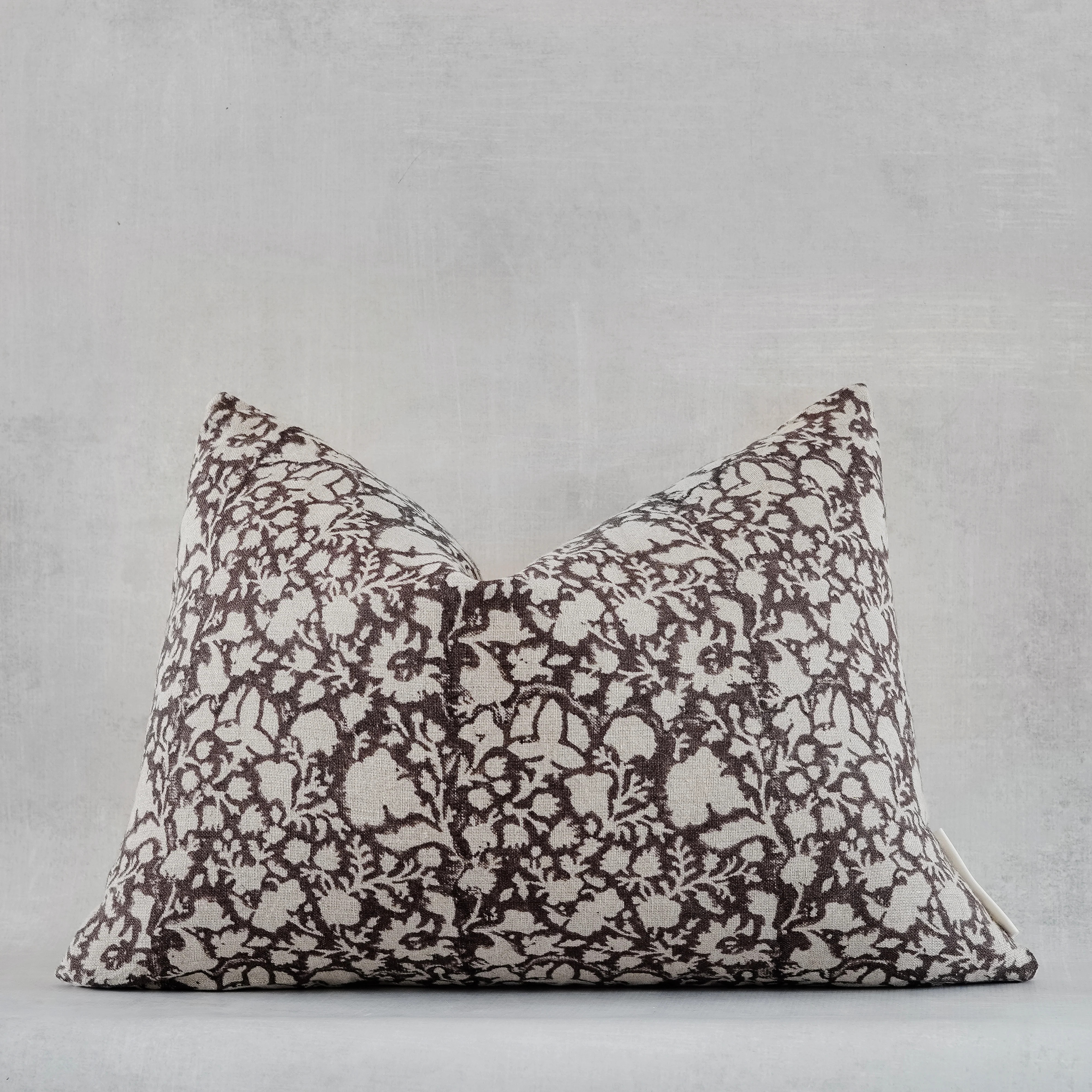 BUNMI - Indian Hand Block linen Lumbar Pillow Cover | Ruffled Thread