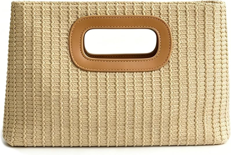 Straw Clutch Handbags for Women with Top Handle Shoulder Crossbody Summer Beach Bag Woven Straw C... | Amazon (US)
