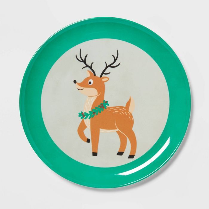 10&#34; Melamine Reindeer Dinner Plate - Wondershop&#8482; | Target