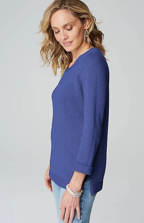 Textured 3/4-Sleeve Pullover Sweater | J. Jill
