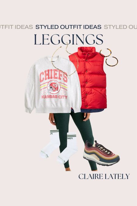Red and green go together all year round! The playful socks, sneakers, and accessories add interest to the standard sweatshirt and vest look.
Love, Claire Lately 

#LTKstyletip #LTKshoecrush #LTKfitness