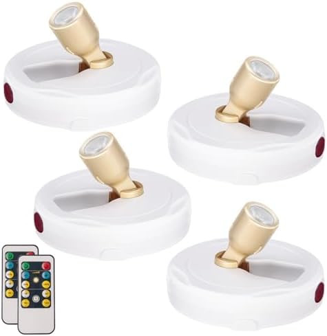 LED Spotlight, Battery Powered Picture Lights, Uplighting Indoor, Puck Lights with Remote, Stick ... | Amazon (US)