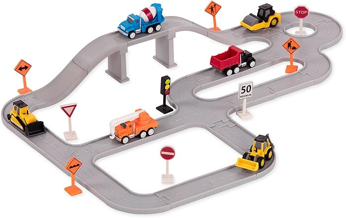 Driven by Battat – 57-Pieces Construction Toy Playset with 6 Mini Cars (Crane, Dump and Cement ... | Amazon (US)