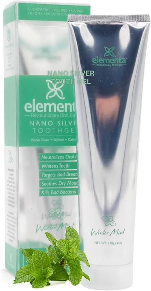 Elementa Silver Non-Foaming Toothpaste Wintermint Flavor | 5 in 1 Teeth Whitening Gel 4 Fl oz | D... | Amazon (US)