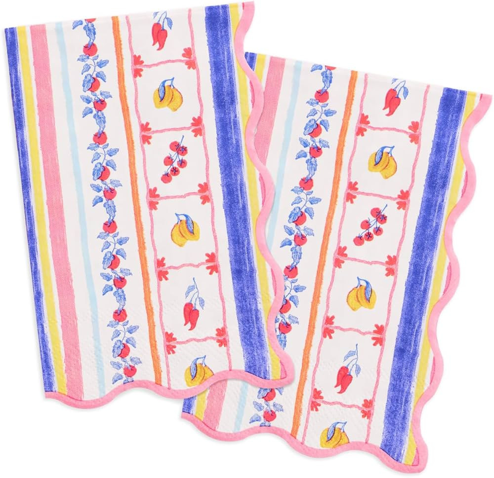 xo, Fetti Italian Capri Napkins - 25 Paper Napkins | Summer Party, Floral Bridal Shower, Bachelor... | Amazon (US)