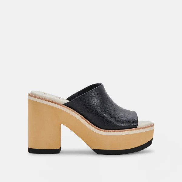EMERY HEELS IN BLACK LEATHER | DolceVita.com
