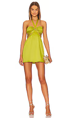 MORE TO COME Kristen Halter Mini Dress in Chartreuse from Revolve.com | Revolve Clothing (Global)
