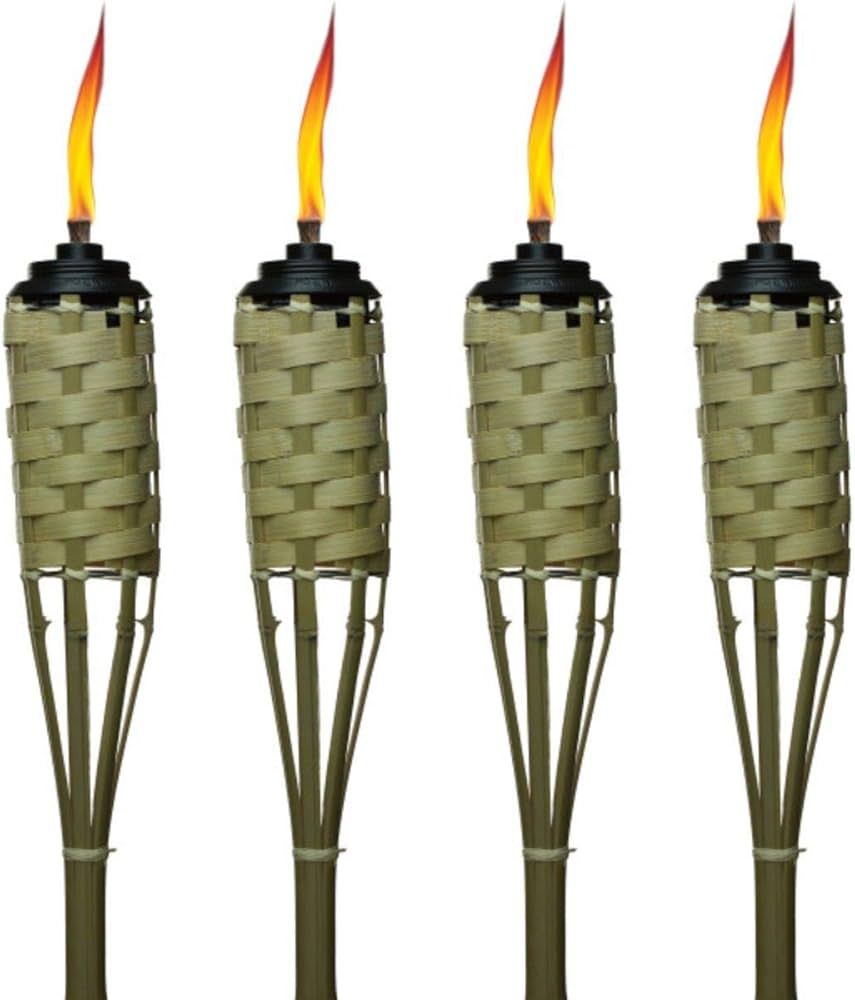 TIKI Brand 4-Pack Luau Bamboo Torches, Weather Resistant Coated Torch, Outdoor Décor for Home, G... | Amazon (US)