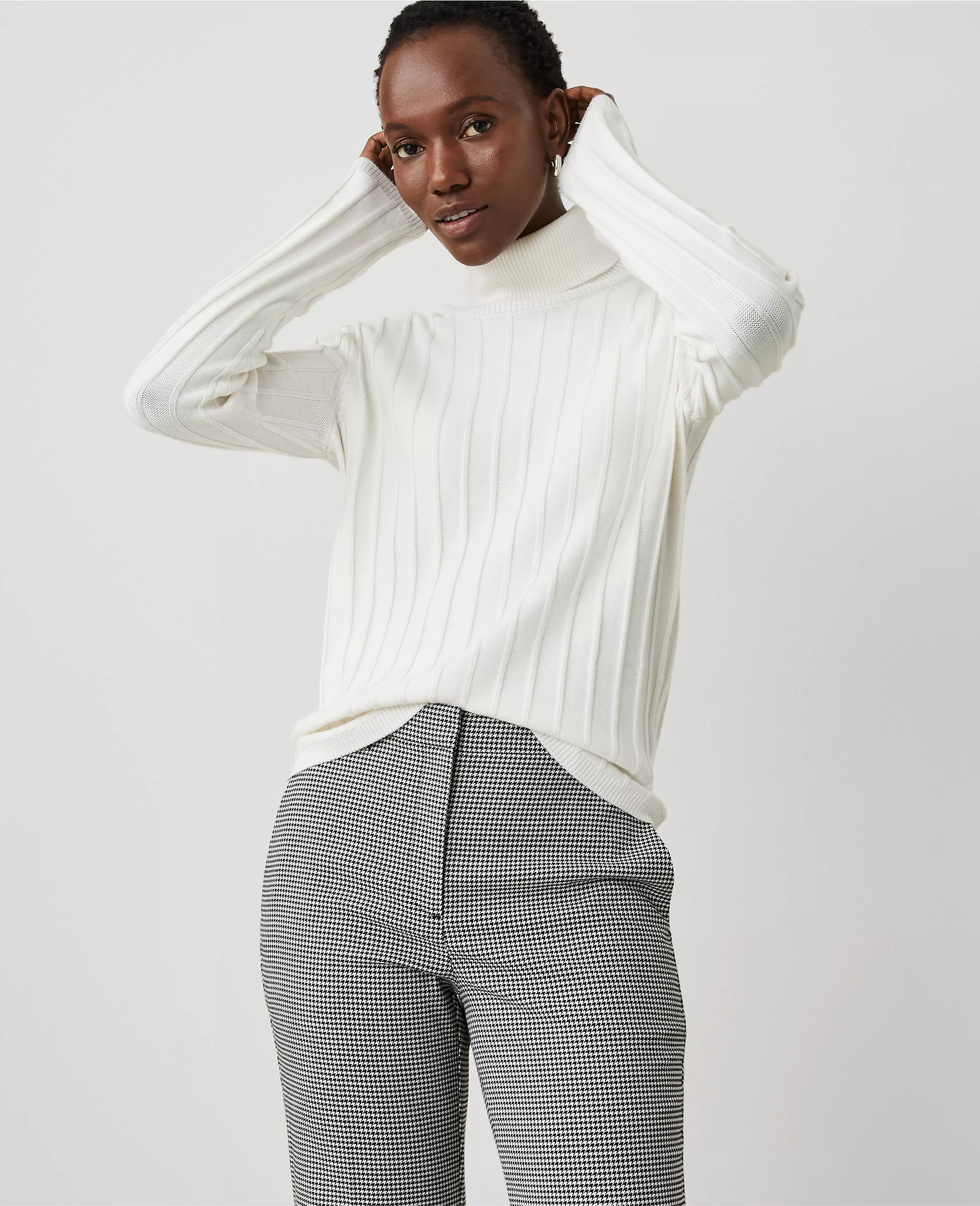 Mock Neck Ribbed Sweater | Ann Taylor (US)