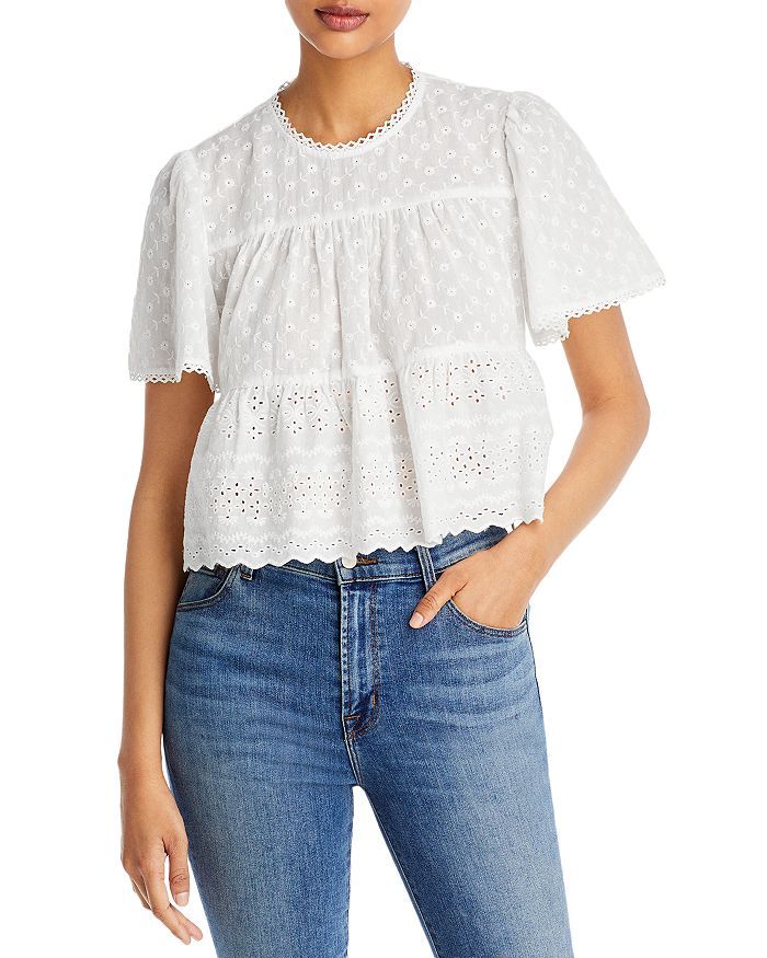 Tiered Cotton Eyelet Top - 100% Exclusive | Bloomingdale's (US)