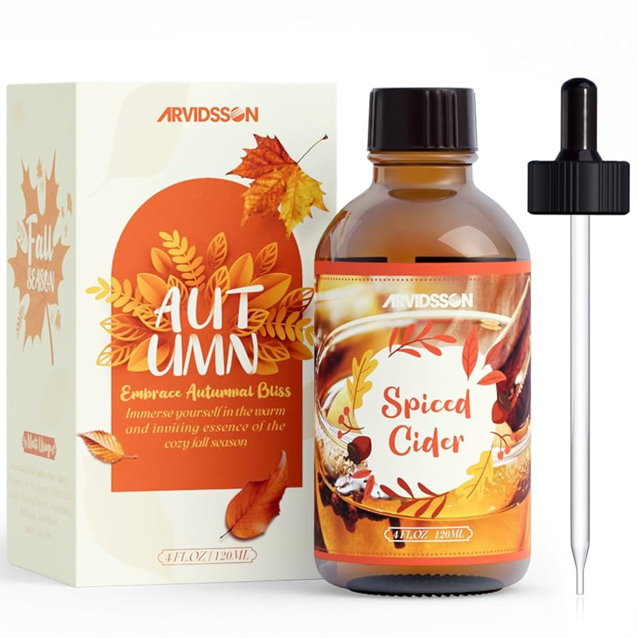 ARVIDSSON Fall Essential Oils, Spiced Cider Fragrance Oil 4 Fl Oz (120ml), Natural Spiced Cider O... | Amazon (US)