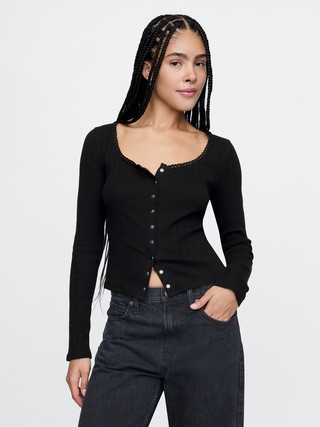Cropped Pointelle Cardigan | Gap (CA)