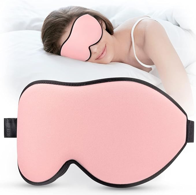 LitBear Sleep Masks for Women, Pink Eye Mask for Sleeping, Comfortable Night Sleeping Mask, Soft ... | Amazon (US)